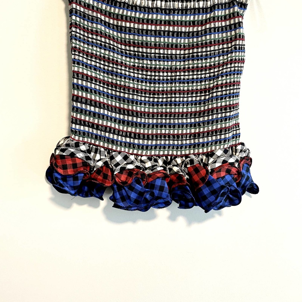 BRAND NEW Petersyn x Revolve Plaid Smocked Ruffle Mini Skirt Western Cowgirl - Picture 3 of 11